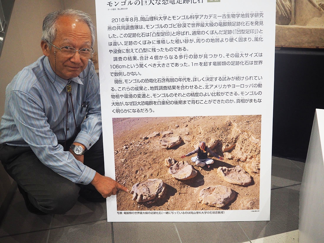 うわ、でかい!!　世界最大級の恐竜足跡化石のレプリカ展示