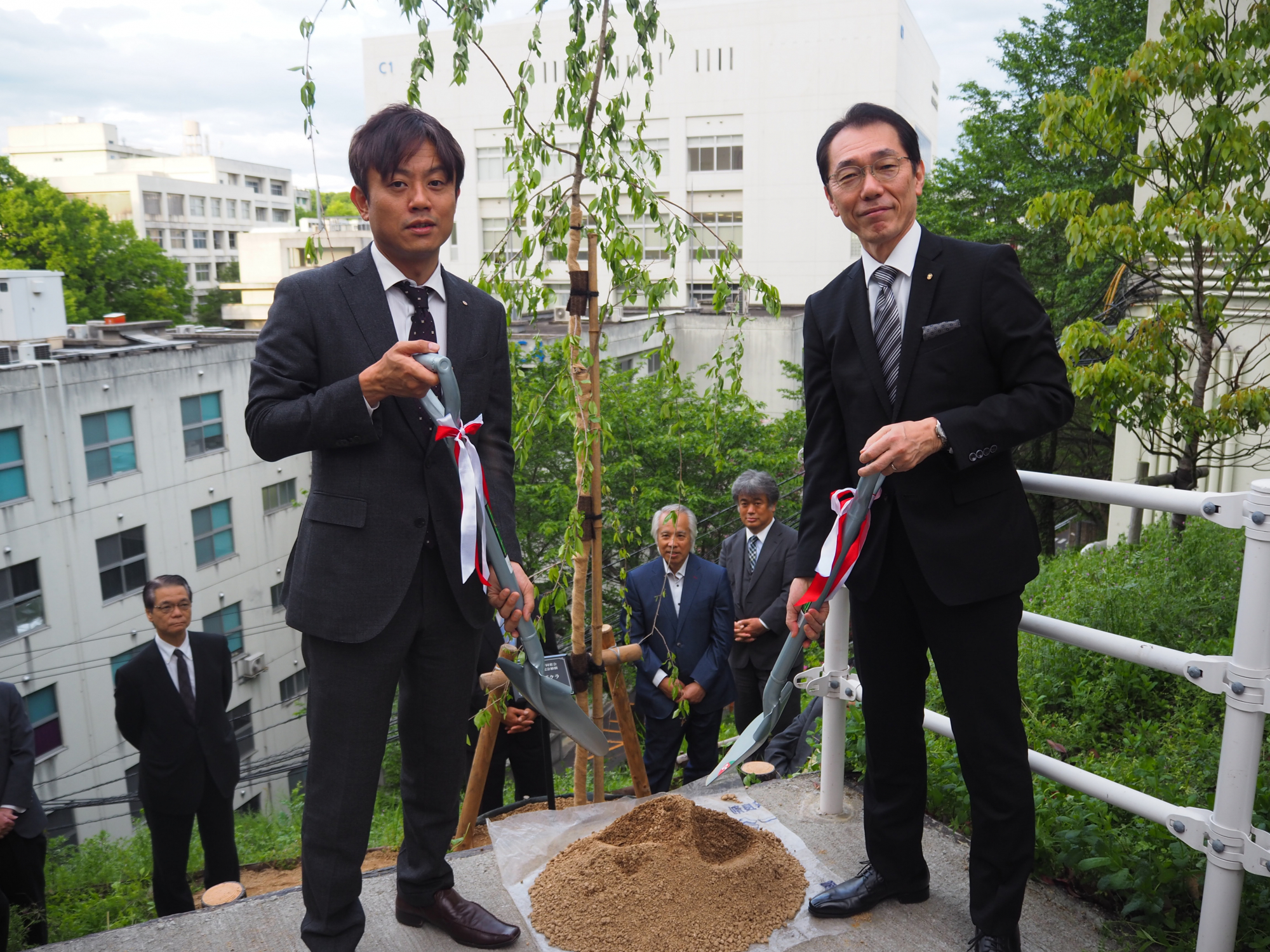 理大同窓会50周年記念でシダレザクラ(枝垂桜)を植樹